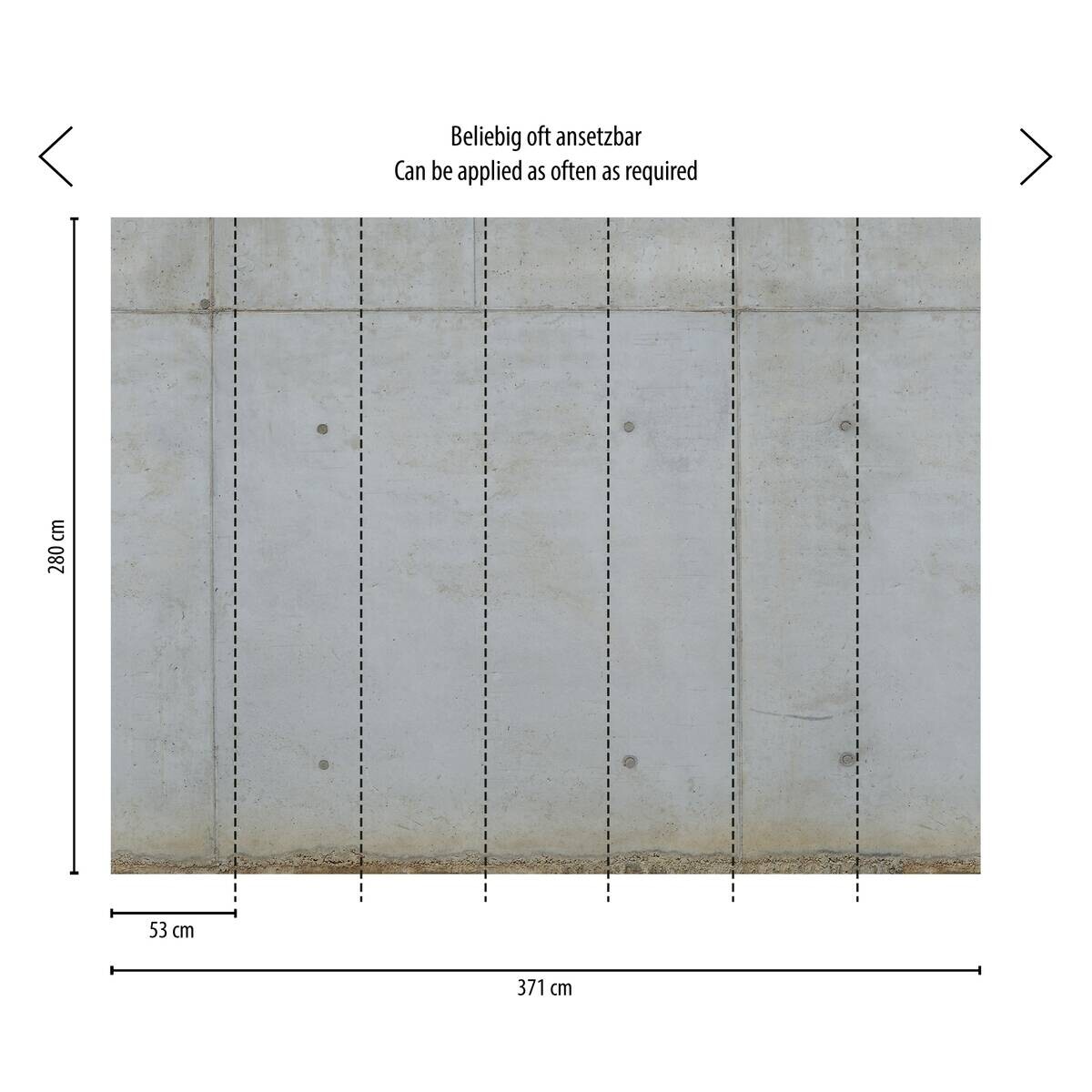Livingwalls Fototapete Betonoptik grau beige B/L: ca. 280x371 cm