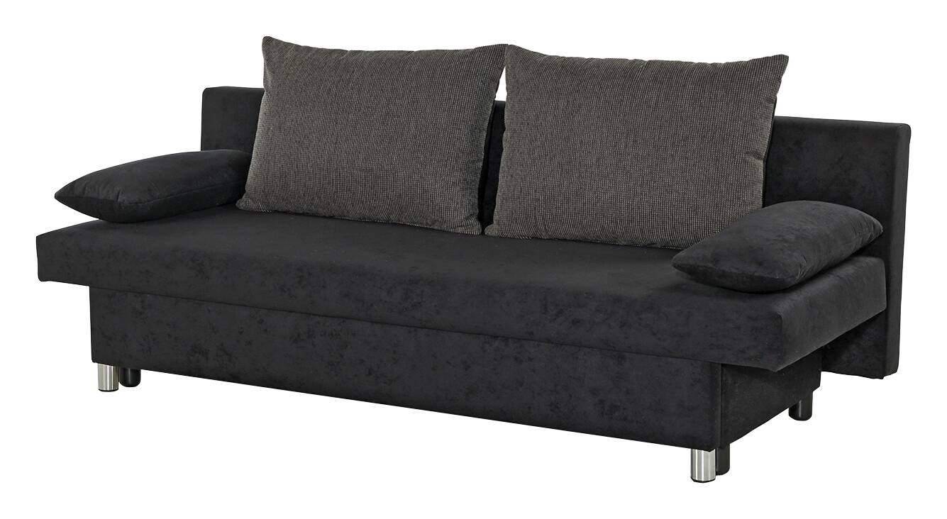 Schlafsofa grauschwarz Microfaser B/H/T: ca. 191x82x80 cm