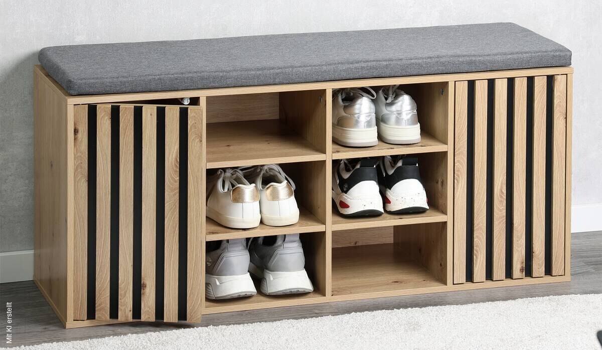Sitzbank braun Holz B/H/L: ca. 31x14x108 cm