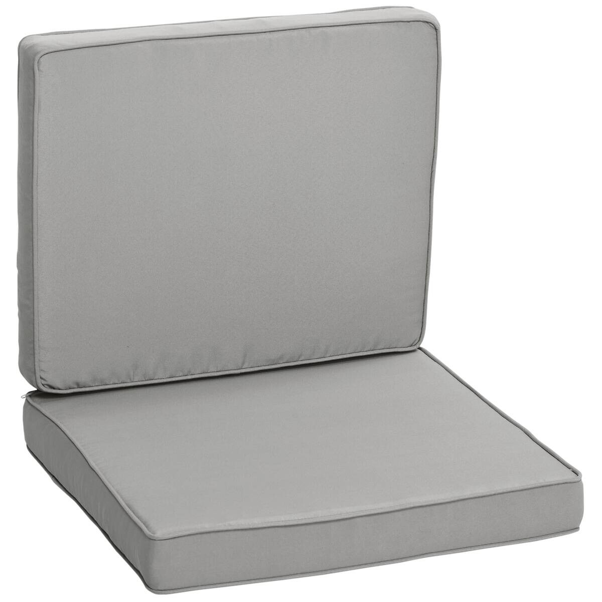 Outsunny Sitzkissen-Set hellgrau Polyester B/H/L: ca. 52x7x56 cm