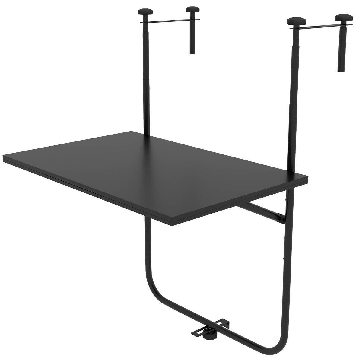 Outsunny Balkontisch schwarz Polypropylen B/H/L: ca. 60x62x85,5 cm
