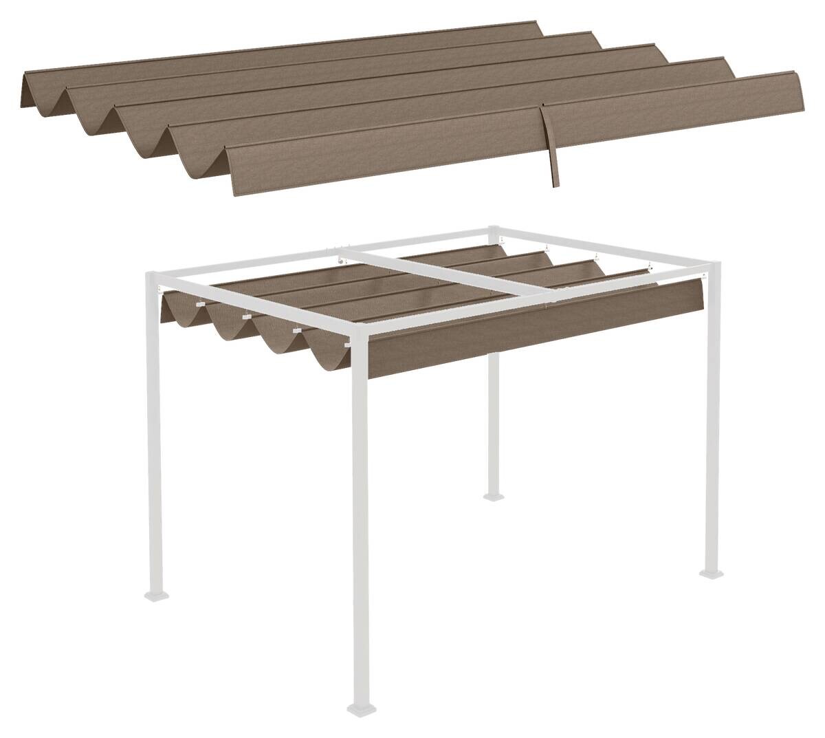 Outsunny Ersatzdach kaffee Polyester B/H/L: ca. 245x23x286 cm