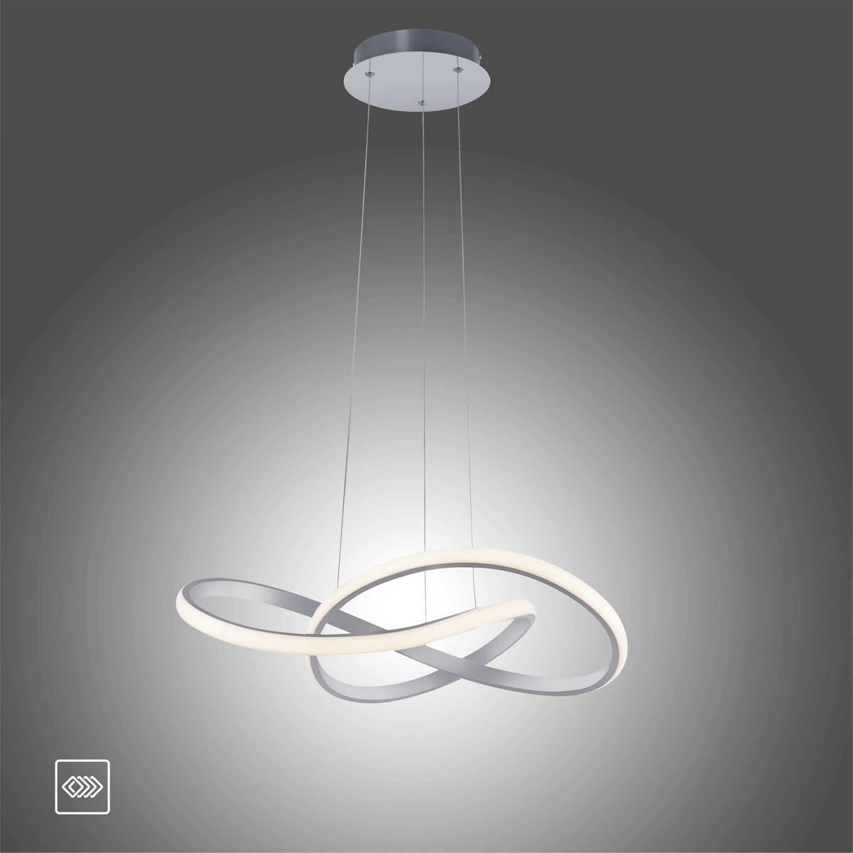 Just Light LED-Pendelleuchte MARIA 15402-95 Alu Aluminium Gummi H/D: ca. 120x57 cm 1 Brennstellen
