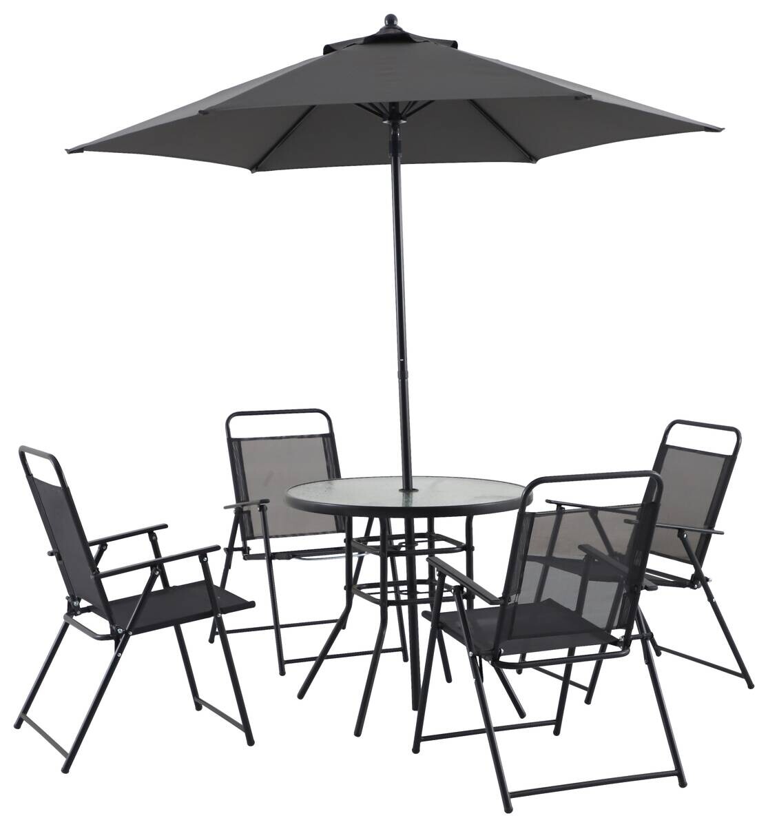 POCOline Gartensitzgruppe Hamburg dunkelgrau Stahlrohr