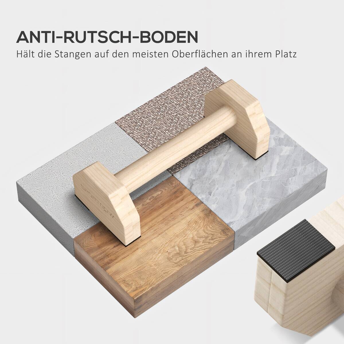 SPORTNOW Liegestützgriffe natur Buche B/H/L: ca. 13x10x30 cm