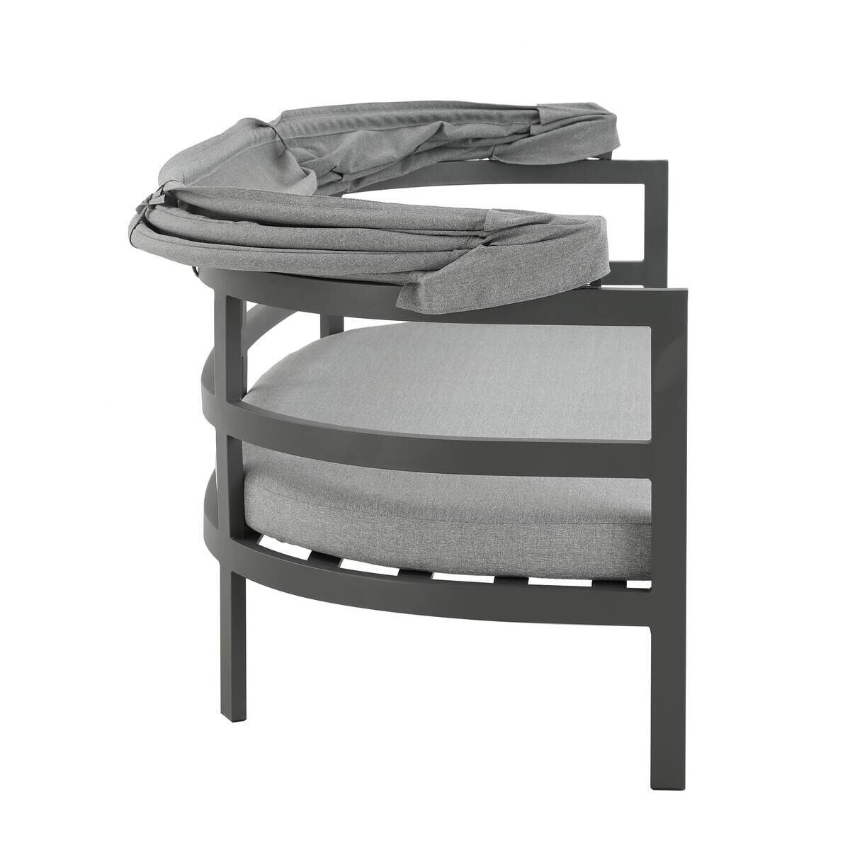 POCOline Sonneninsel mit Dach Barbados hellgrau Stahl