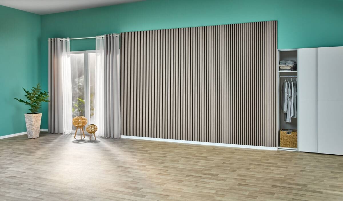 Wand- und Akustikpaneel grau L/B/H: ca. 244x60x1 cm pro Stück