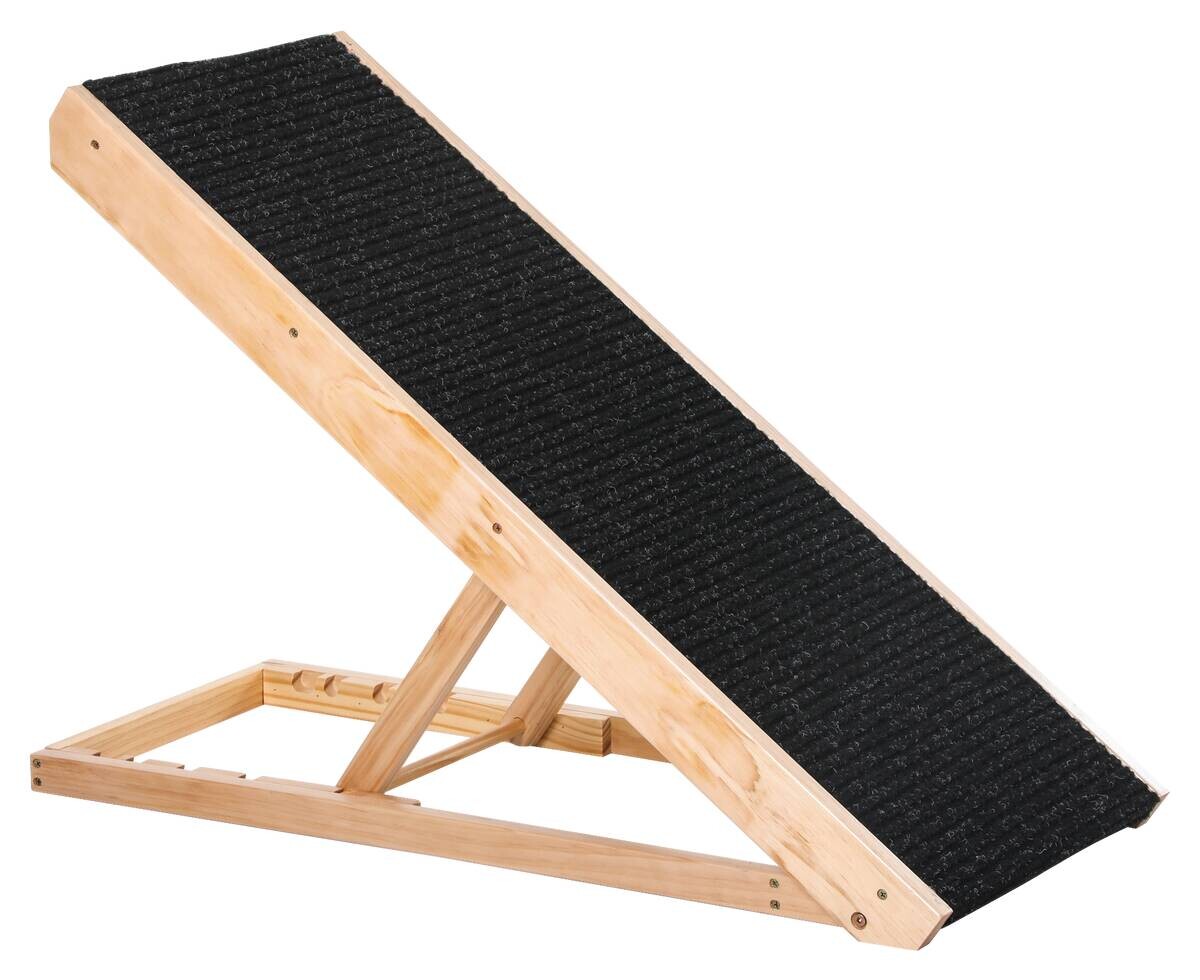 PawHut Haustierrampe, verstellbar natur Edelstahl B/H/L: ca. 40x90x61 cm