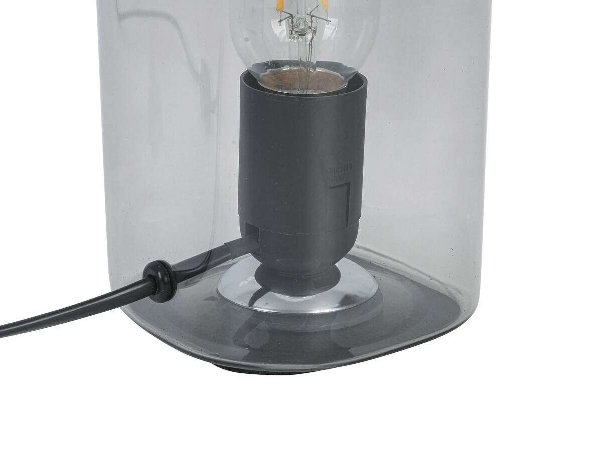 Nolo Tischleuchte Paige Rauch Glas B/H/L: ca. 9,5x20x9,5 cm E27 1 Brennstellen