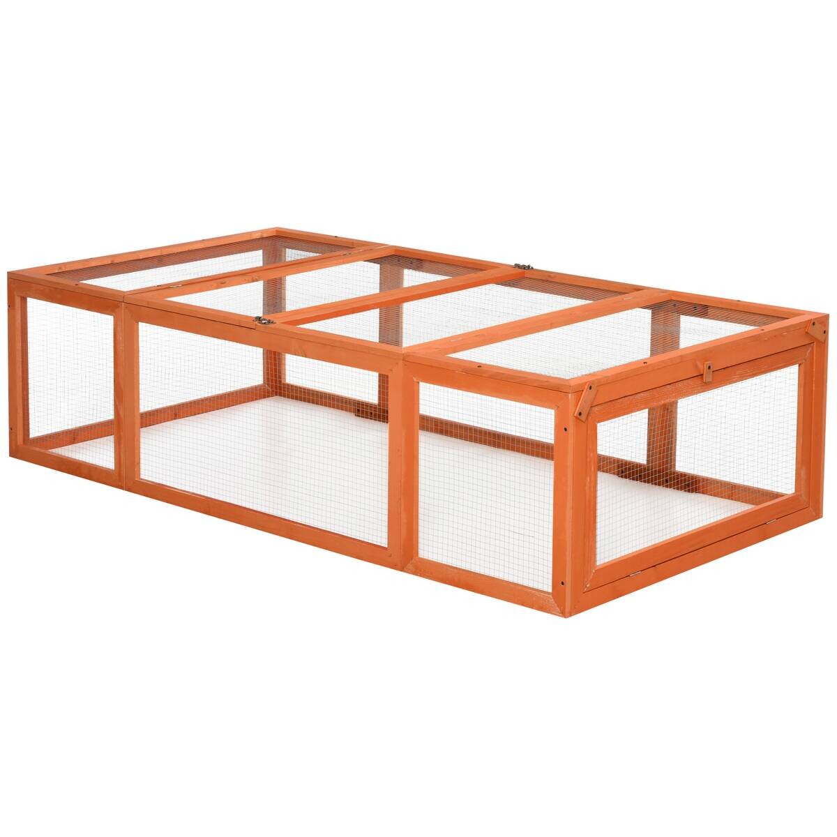 PawHut Stall orange Holz B/H/L: ca. 90x180x48 cm