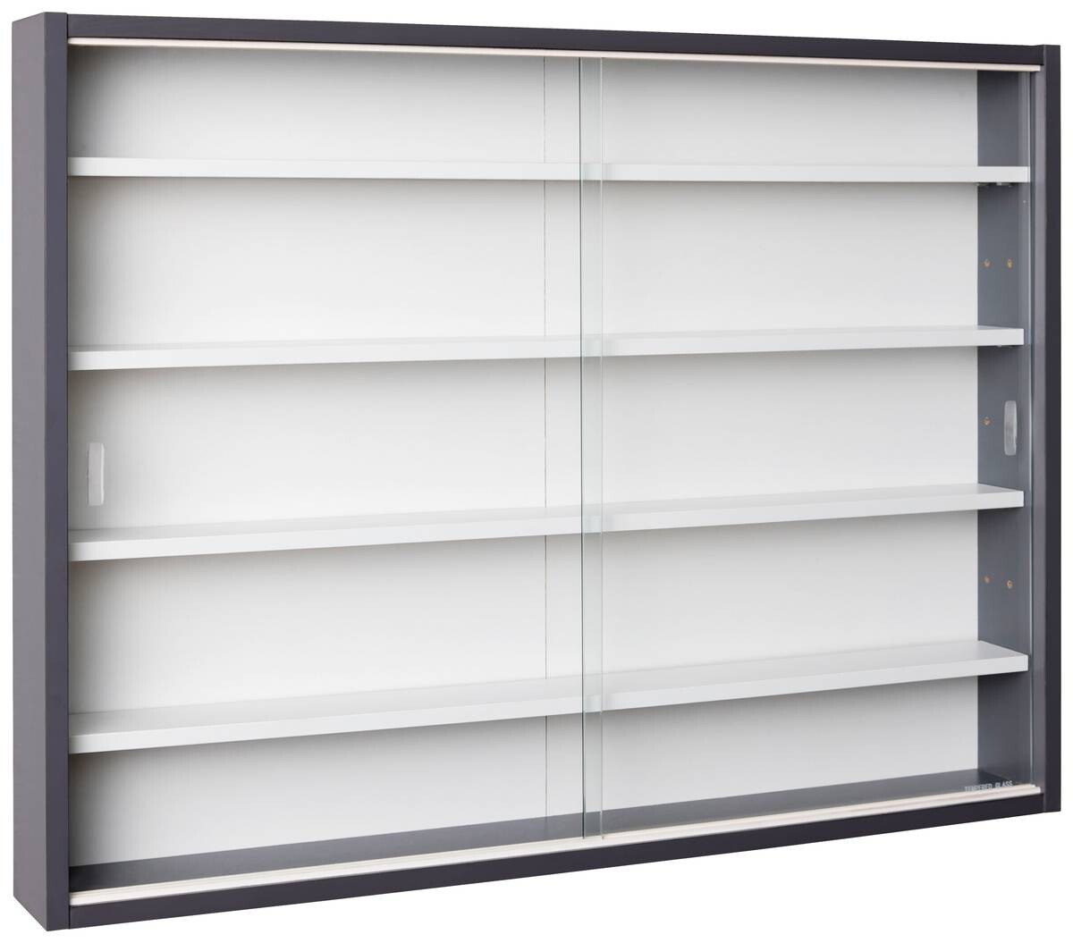 Sammelvitrine Collecty grau weiß B/H/T: ca. 80x9,5x60 cm