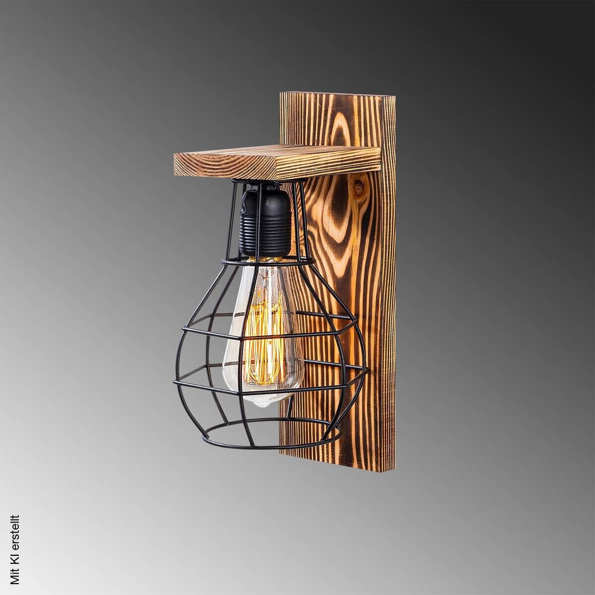 Opviq Wandleuchte Holzoptik Holz B/H/L: ca. 16x30x16 cm E27 1 Brennstellen
