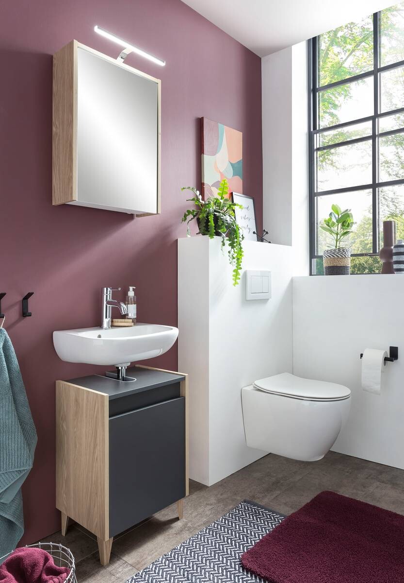 Spiegelschrank Flag Eiche hell Nachbildung B/H/T: ca. 43,5x64x16 cm