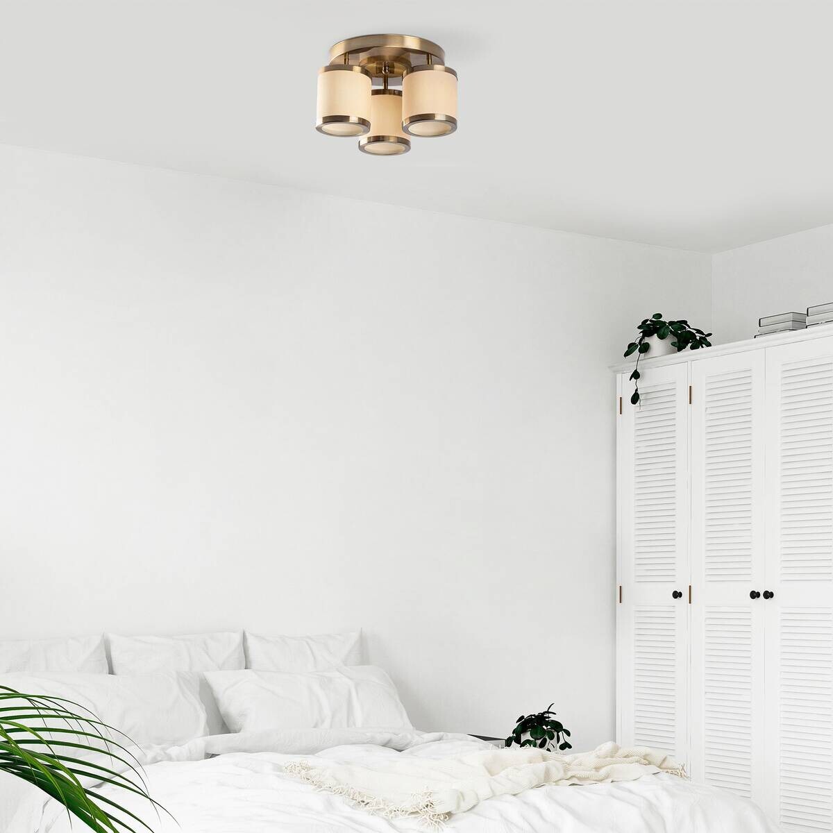 Opviq Deckenleuchte Way bronze Metall B/H/T/L/D: ca. 40x22x40x40x40 cm E27 3 Brennstellen