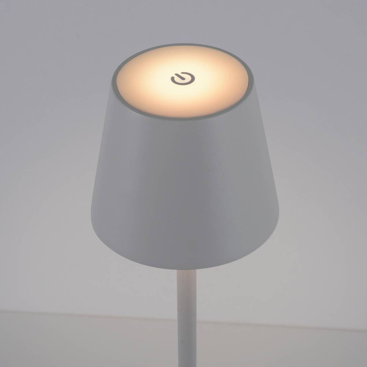 Just Light Akku-Tischleuchte EURIA weiß Metall Kunststoff B/H/D: ca. 11x37x11 cm 1 Brennstellen