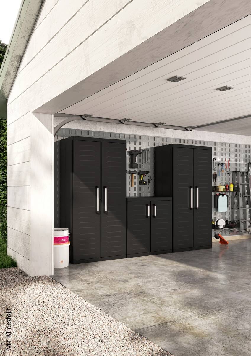 Keter Kunststoffschrank Detroit XL schwarz Kunststoff B/H/T: ca. 89x93x54 cm