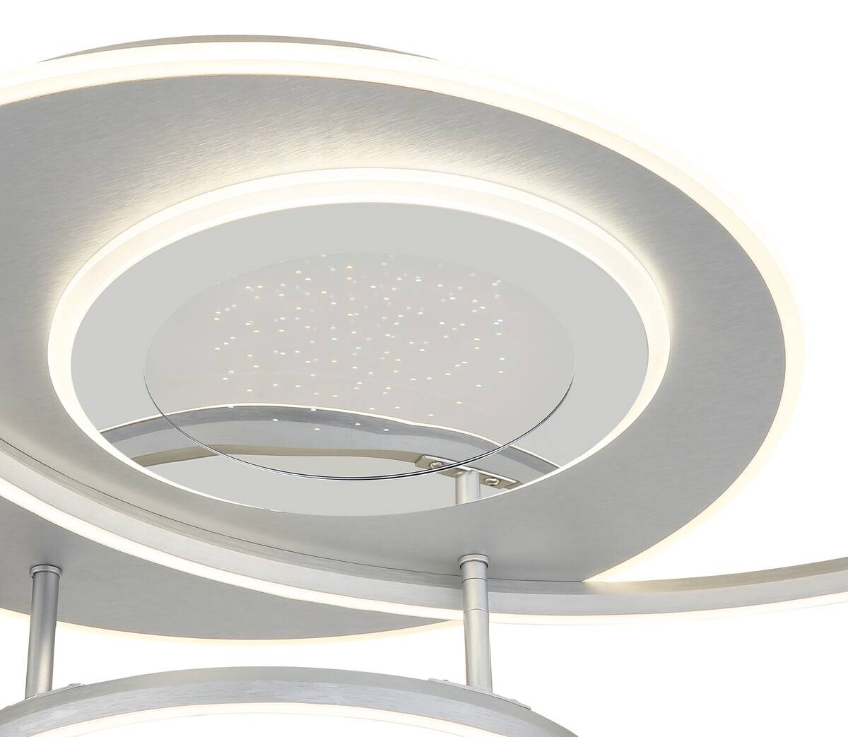 GLOBO LED-Deckenleuchte silber Aluminium Metall B/H/T: ca. 86,4x13x116,6 cm 1 Brennstellen