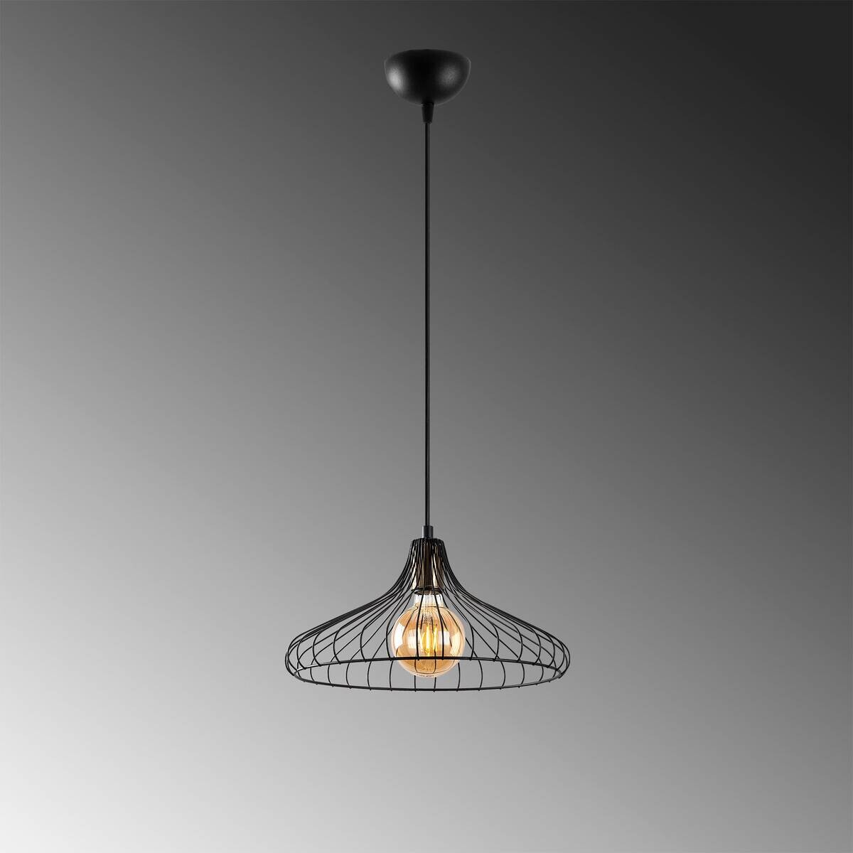 Opviq Pendelleuchte Depay-11250 schwarz Metall B/H/T/L/D: ca. 36x120x36x36x36 cm E27 1 Brennstellen