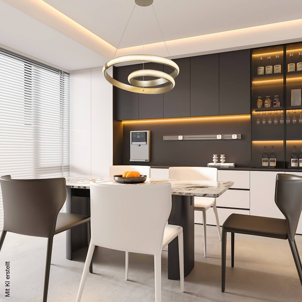 Nolo LED-Pendelleuchte Shine champagner B/H/T: ca. 50x120x50 cm