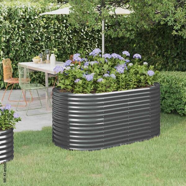 Hochbeet anthrazit Stahl B/H/L: ca. 80x68x152 cm