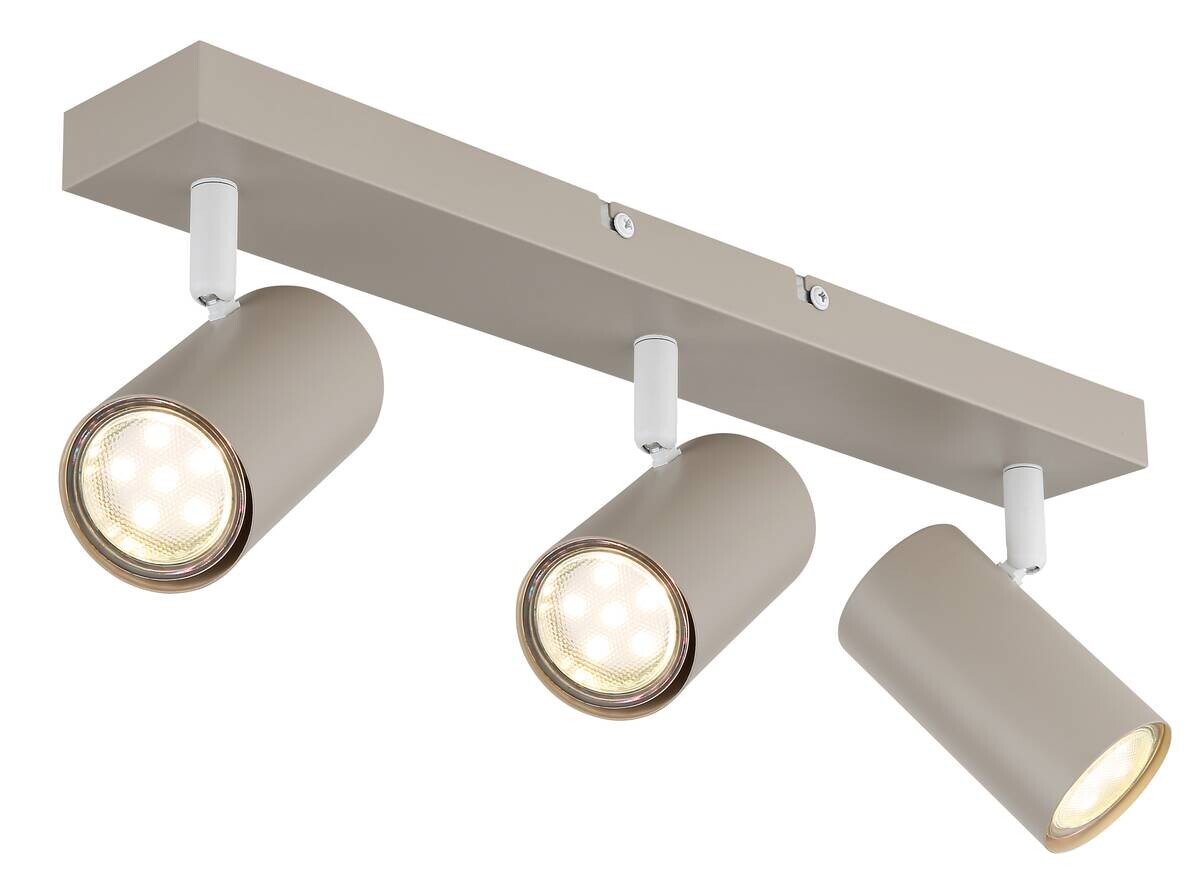 GLOBO Spot sand weiß Metall B/H/L: ca. 41x6x12 cm GU10 3 Brennstellen