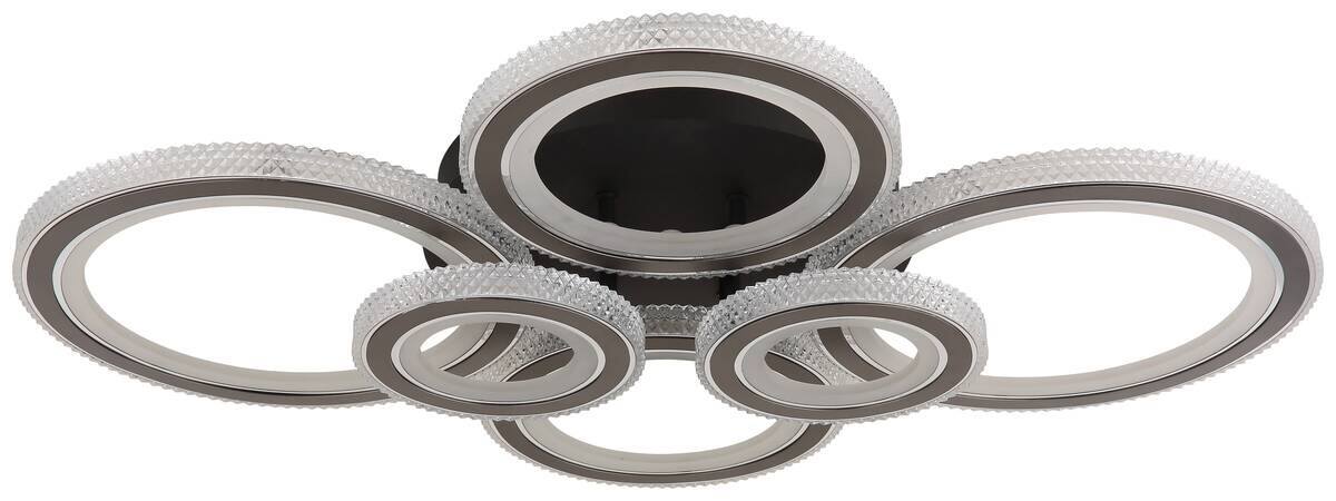 GLOBO LED Deckenleuchte anthrazit mattschwarz Opal Acryl Metall B/H: ca. 78x12 cm 1 Brennstellen