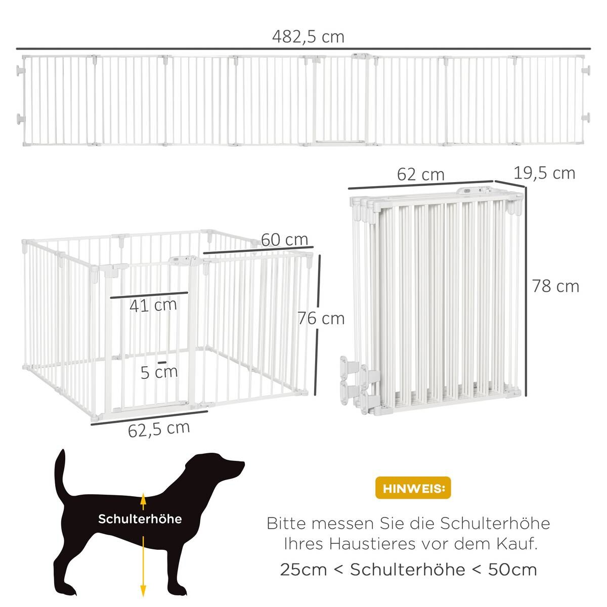 PawHut Hunde Absperrgitter