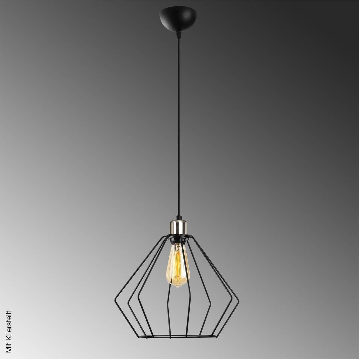 Opviq Pendelleuchte Maden schwarz B/H/T/L/D: ca. 33x126x33x33x33 cm E27 1 Brennstellen