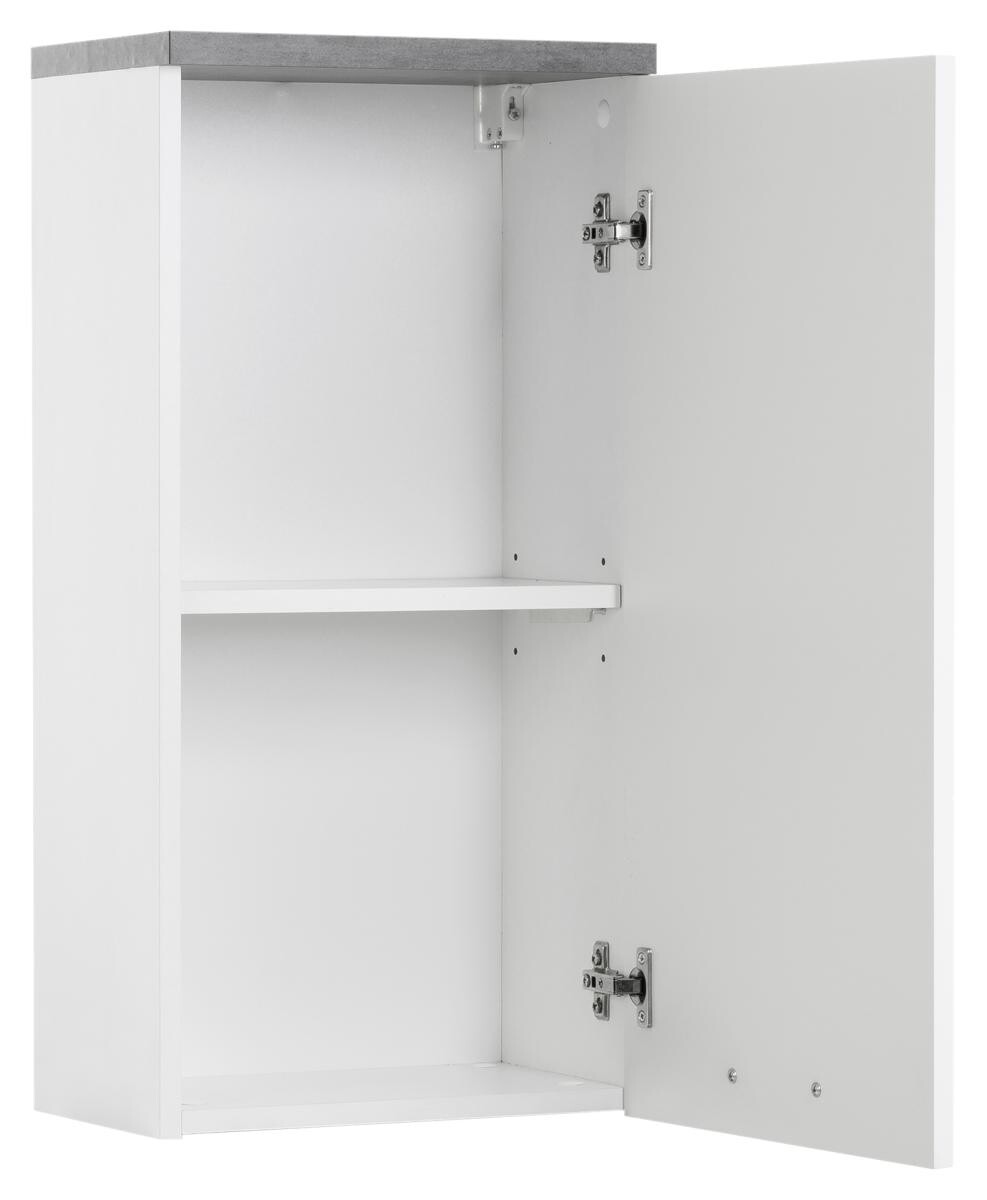 Badhängeschrank Praya Dark Concret weiß Hochglanz B/H/T: ca. 36x71x22 cm