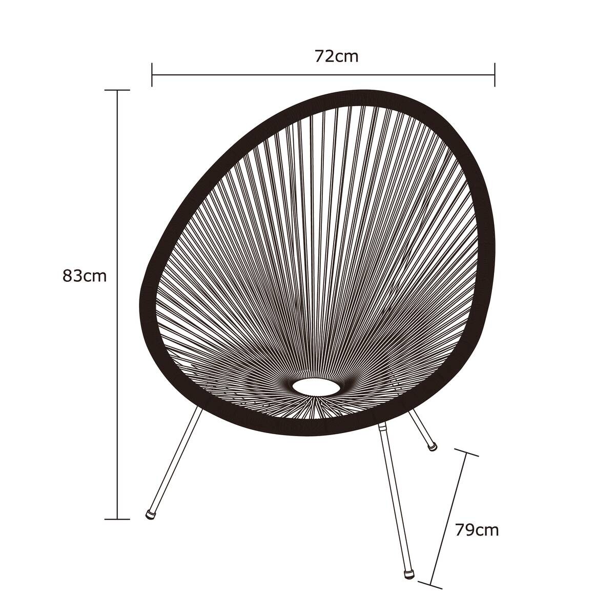 POCOline Gartensessel Acapulco schwarz Stahlrohr B/H/L: ca. 79x83x73 cm