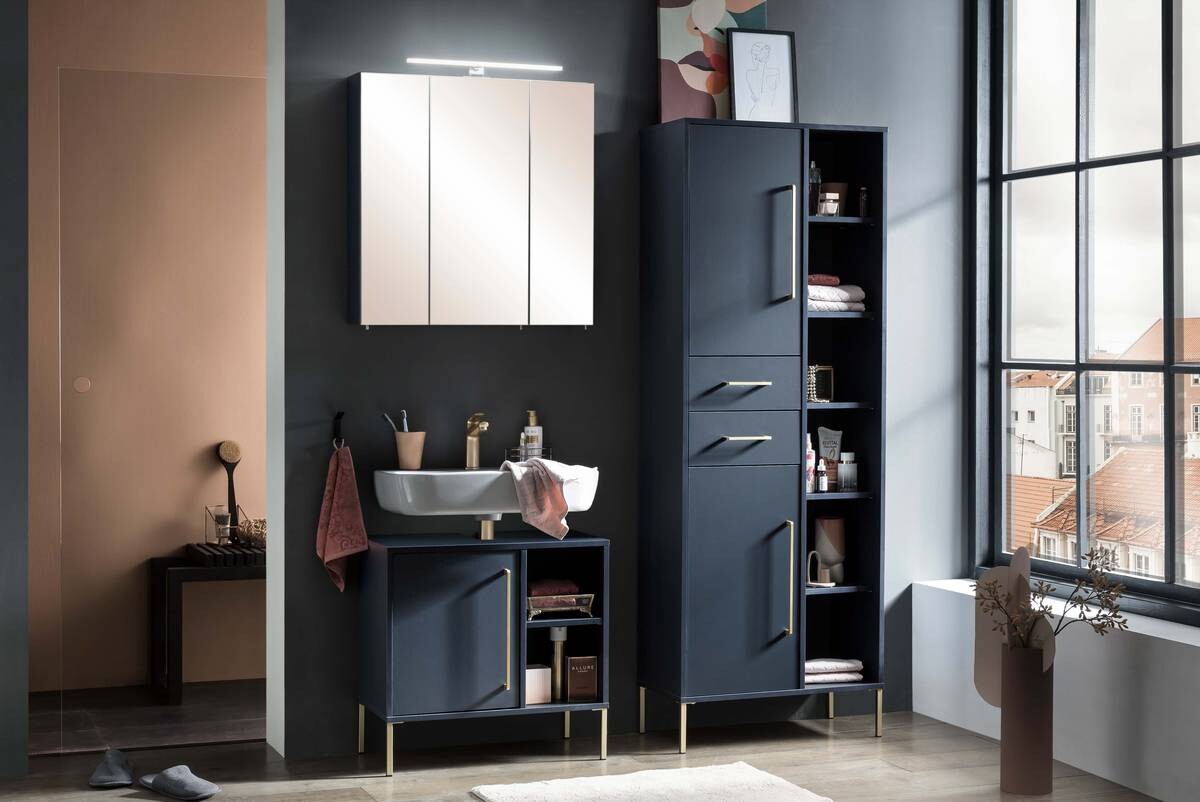 Waschbeckenunterschrank Kent dunkelblau B/H/T: ca. 65,3x63,3x33,1 cm