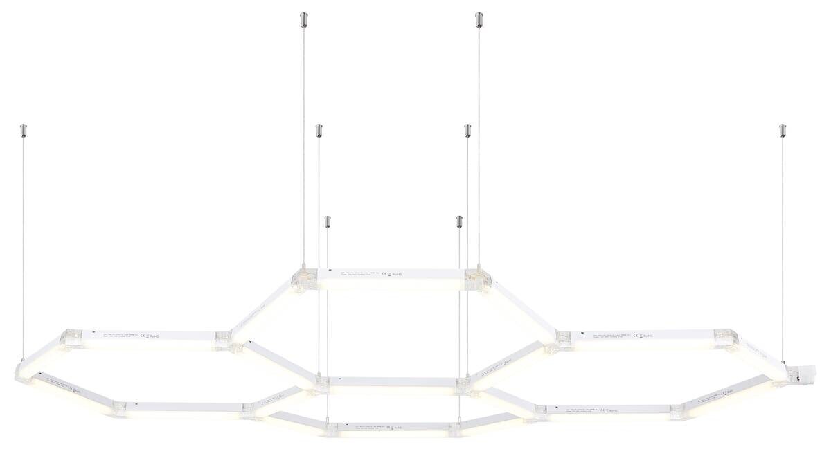 GLOBO LED-Deckenleuchte HONEYCOMB weiß Kunststoff B/H/T: ca. 19,9x103,3x157,9 cm 1 Brennstellen