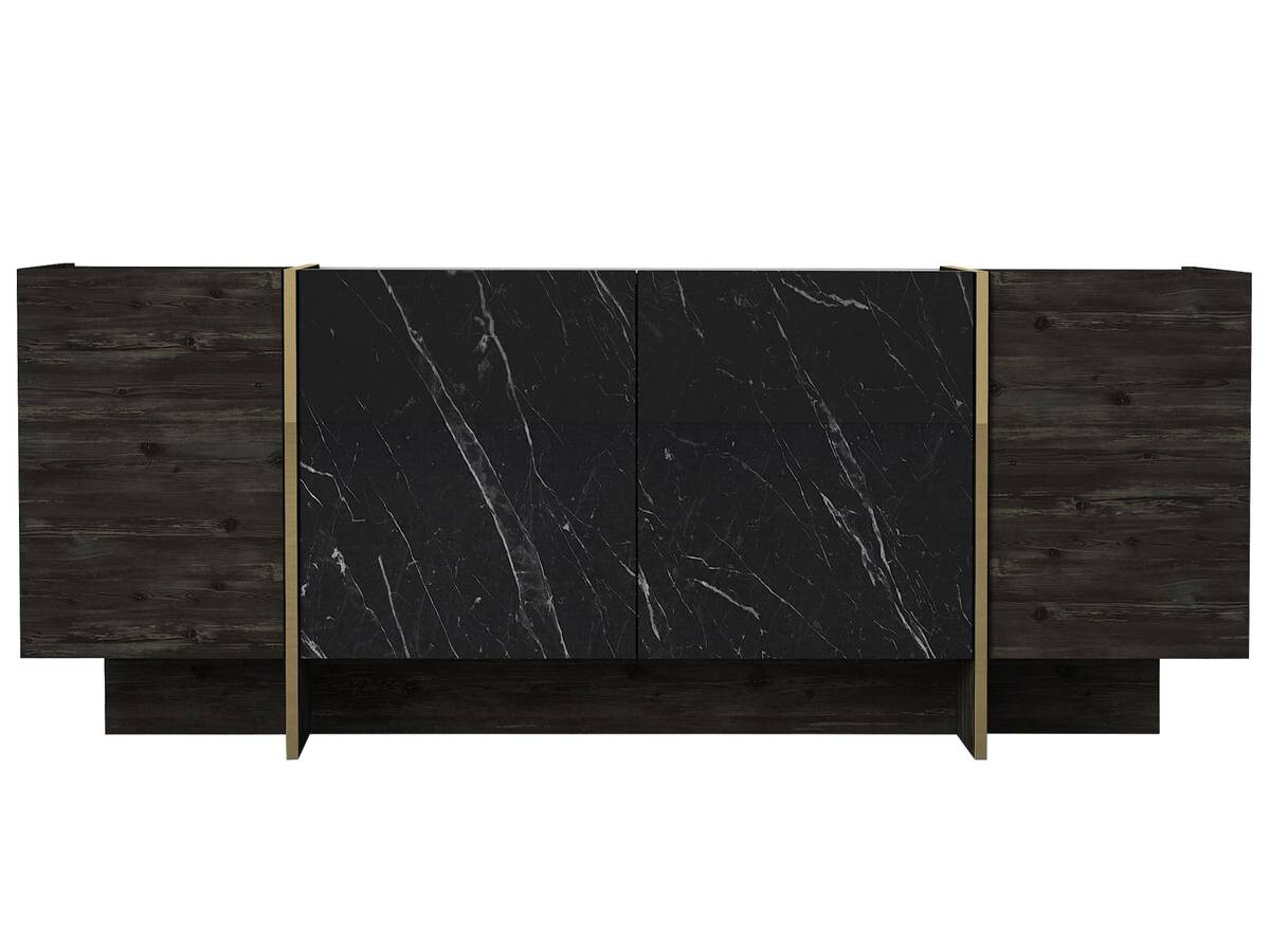 Sideboard Rebab Rebab braun dunkelgrau Marmoroptik B/H/T: ca. 180x75,5x46,6 cm