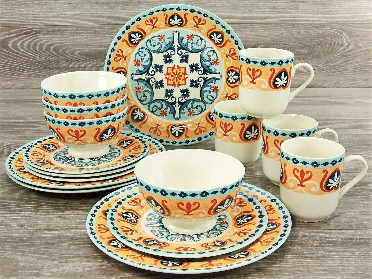 CreaTable Kombiservice Merida bunt Steingut 16 tlg.