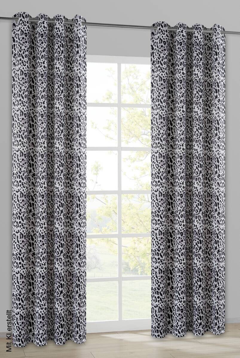 POCOline Verdunklungsvorhang Leo grau B/L: ca. 135x245 cm