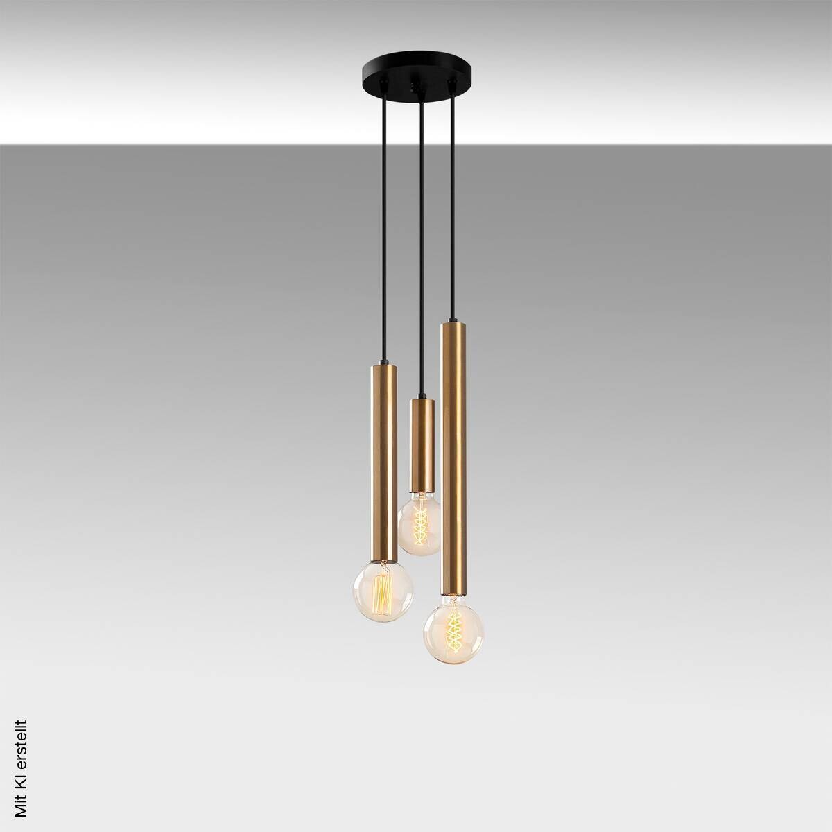 Opviq Pendelleuchte bronze B/H/T: ca. 22x146x22 cm E27 3 Brennstellen