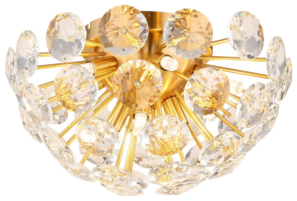 GLOBO Deckenleuchte gold klar Metall H/D: ca. 22x39 cm 10 Brennstellen