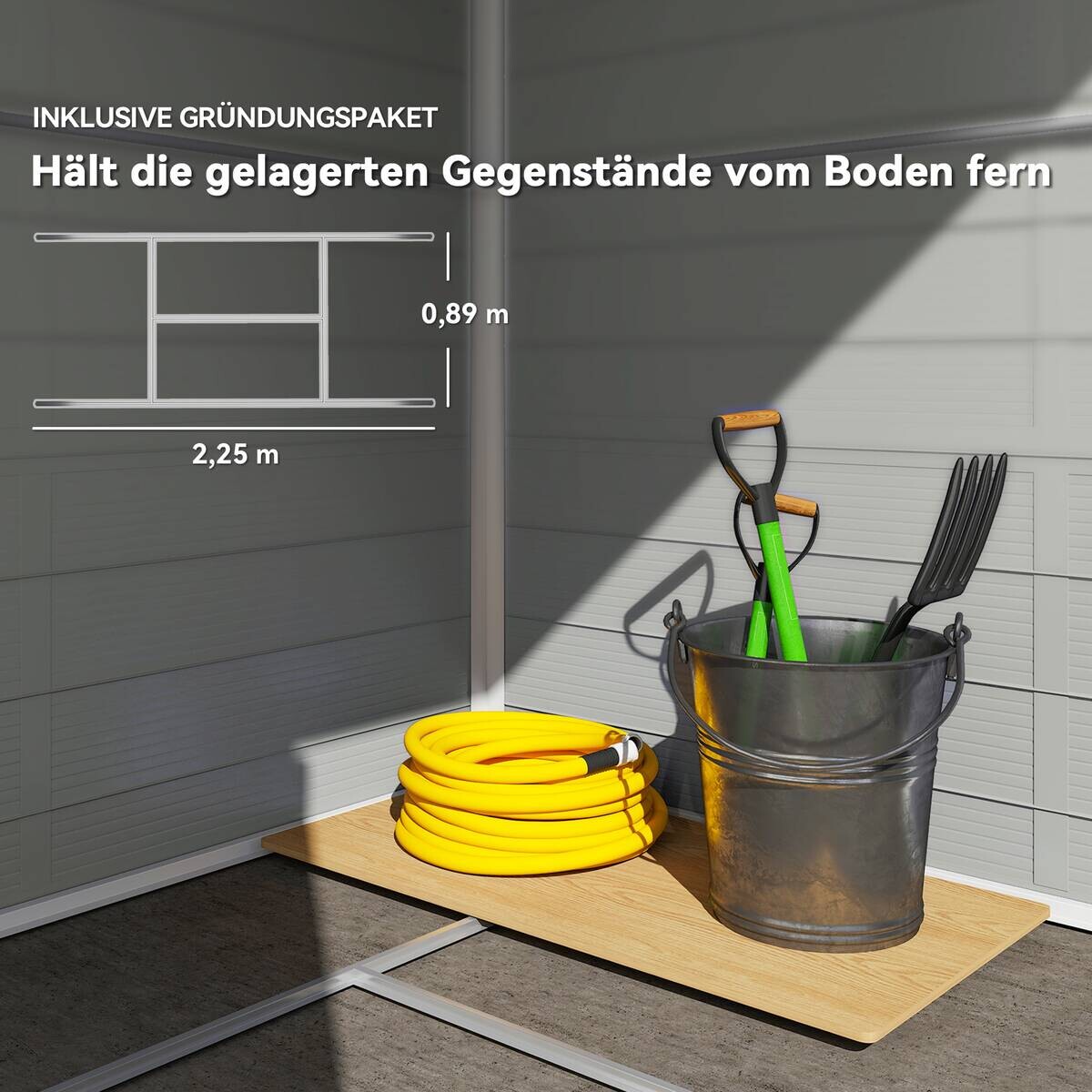 Outsunny Gartenhaus hellgrau B/H/T/L: ca. 190x228x190x240 cm