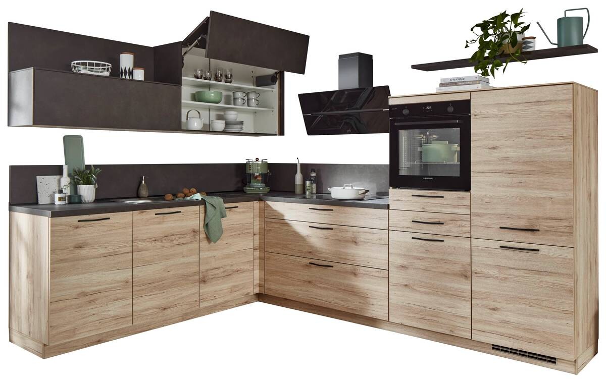 nobilia Winkelküche Riva Eiche San-Remo Nachbildung B/T: ca. 305x245 cm