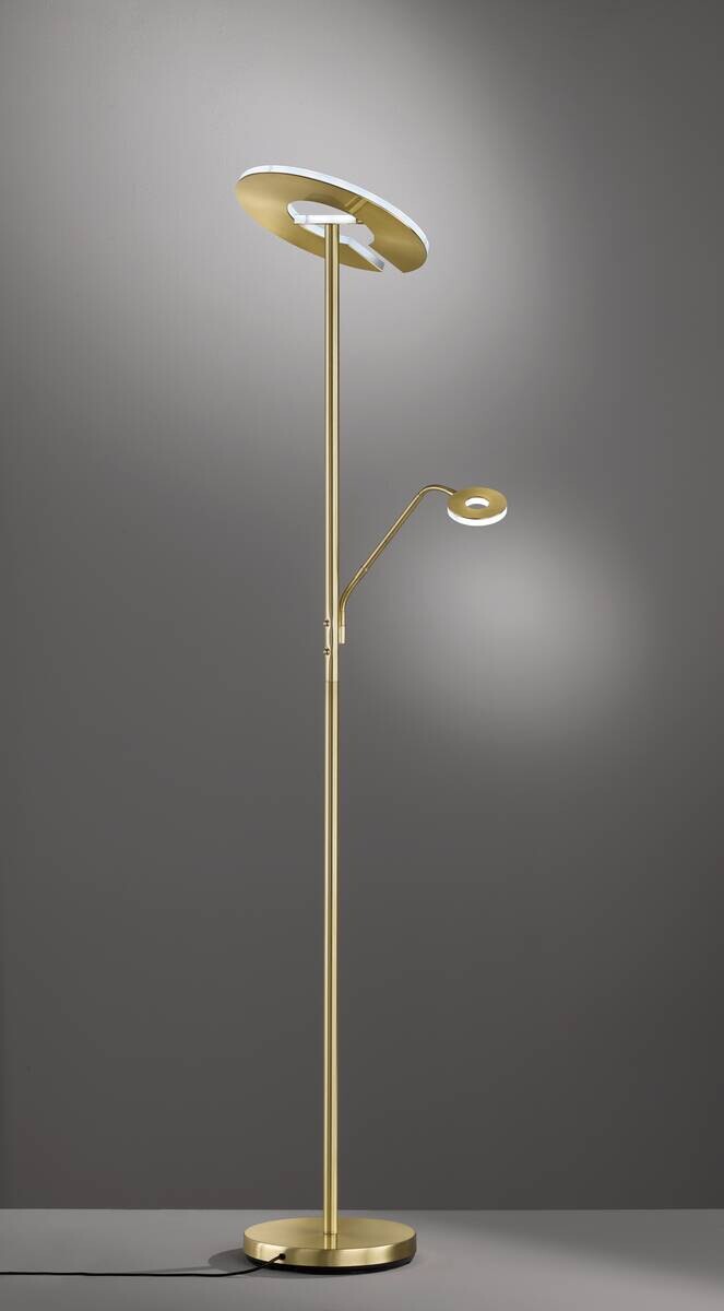 Fischer & Honsel Stehlampe 40316 messing weiß Glas Metall B/H/T: ca. 35x180x50 cm 1 Brennstellen