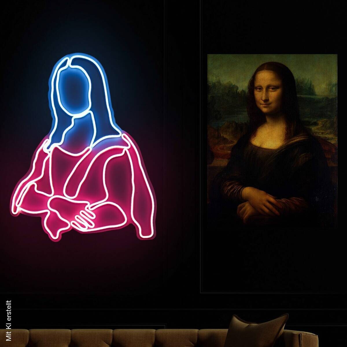 Opviq LED-Wandleuchte rosa blau PVC B/H/T/L: ca. 40x51x3x40 cm