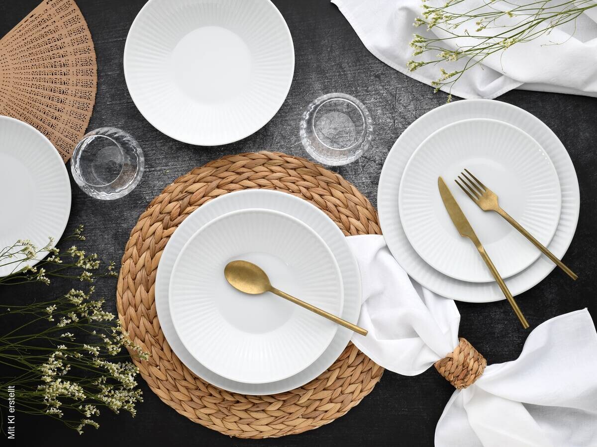 CreaTable Teller-Set Valencia weiß Porzellan