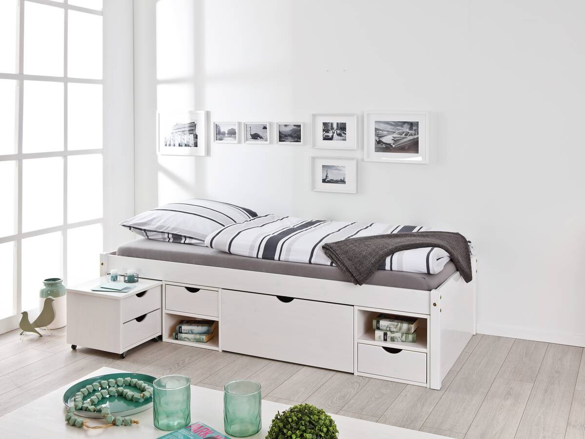 Funktionsbett Till weiß Liegefläche B/L: ca. 90x200 cm