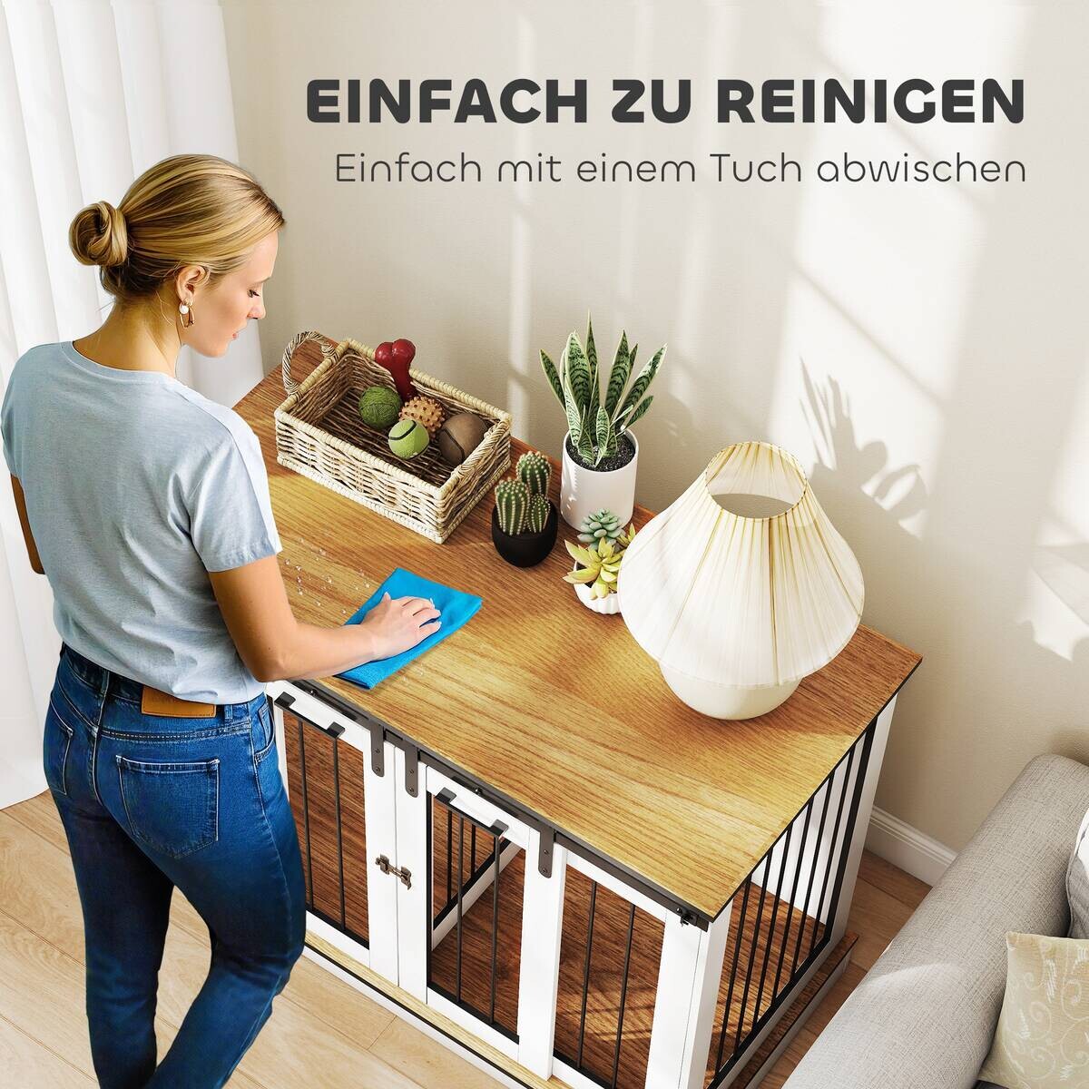 PawHut Hundekäfig weiß Stahl B/H/L: ca. 60x88,5x120 cm