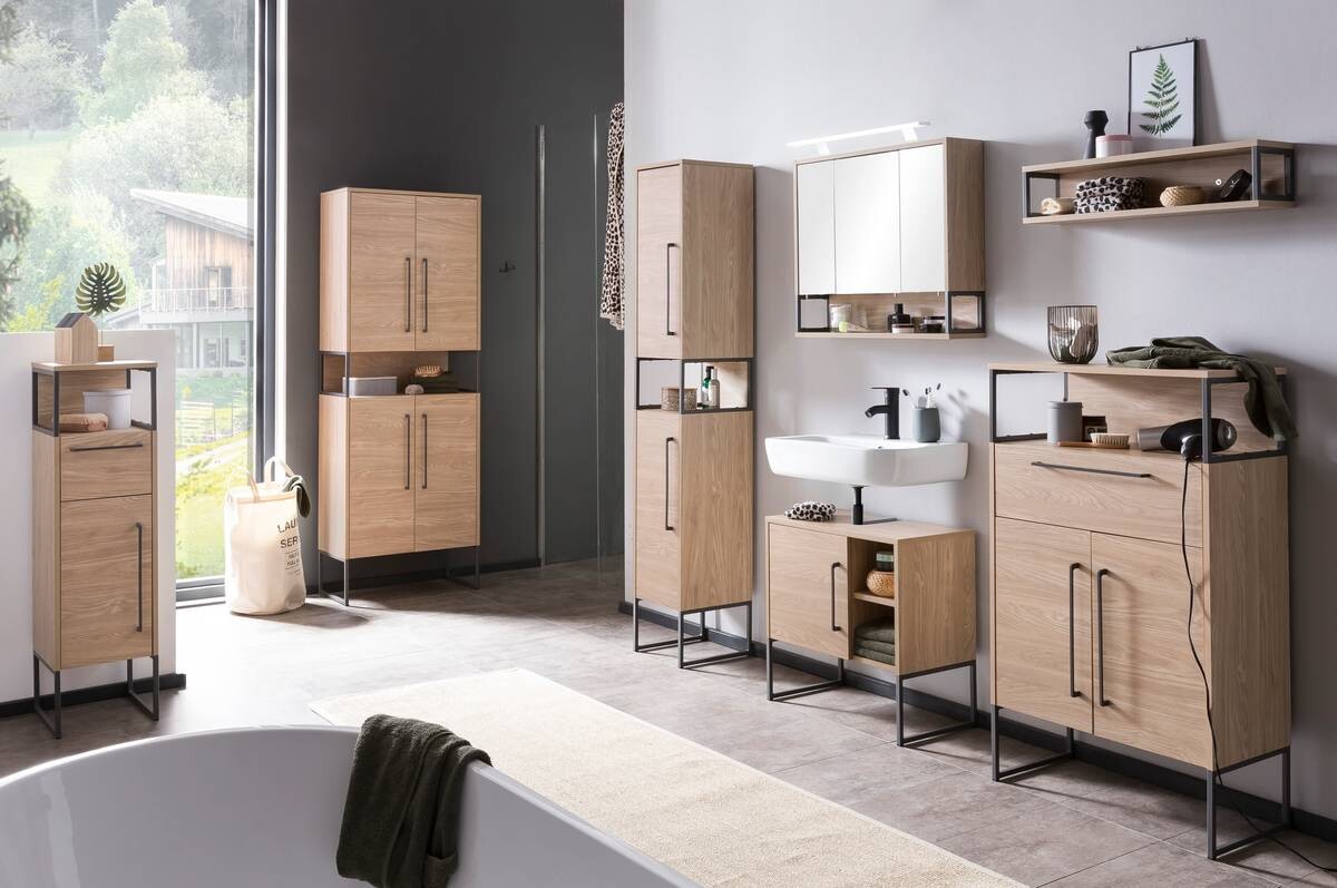 Midischrank Limone Eiche hell Nachbildung B/H/T: ca. 65,2x112,5x33,1 cm