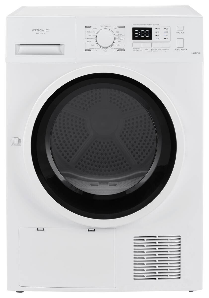 POCOline Wärmepumpentrockner WPTN9DW16 EEK: D Spektrum: A bis G 9kg weiß B/H/T: ca. 68x84,5x60 cm