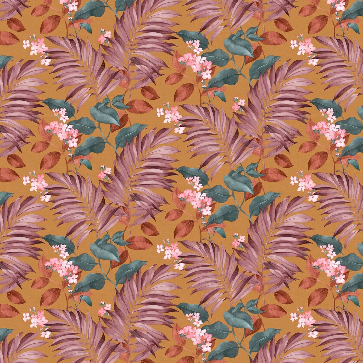 Vliestapete Blumen Blätter beige grün rosa B/L: ca. 53x1005 cm
