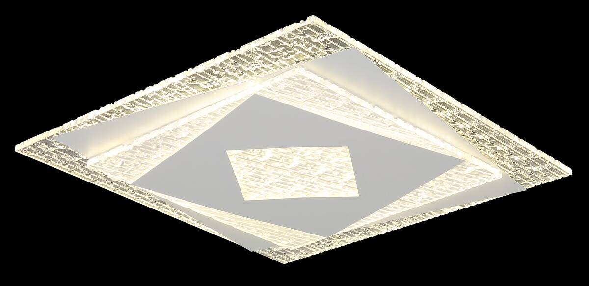 GLOBO LED-Deckenleuchte VELORA weiß Metall Acryl B/H/T: ca. 39x3,8x39 cm 1 Brennstellen