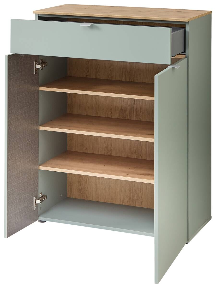 Schuhkommode Bari salbei Eiche Artisan Nachbildung B/H/T: ca. 78x103x38 cm