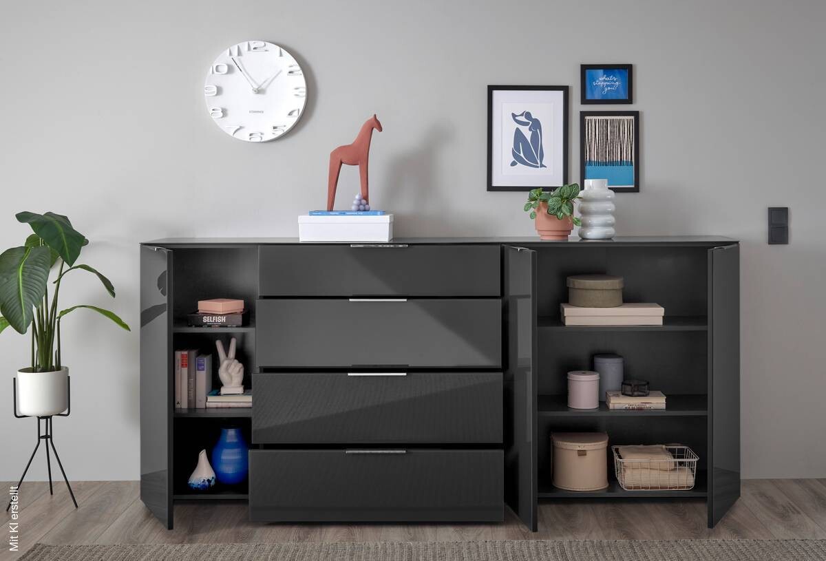 Kommode Santorin anthrazit B/H/T: ca. 226x99x40 cm